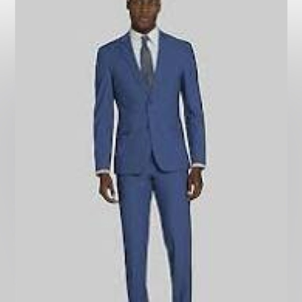 Gianni Manzoni Sz 42 Grey formal Italian Striped Blazer pants Suit